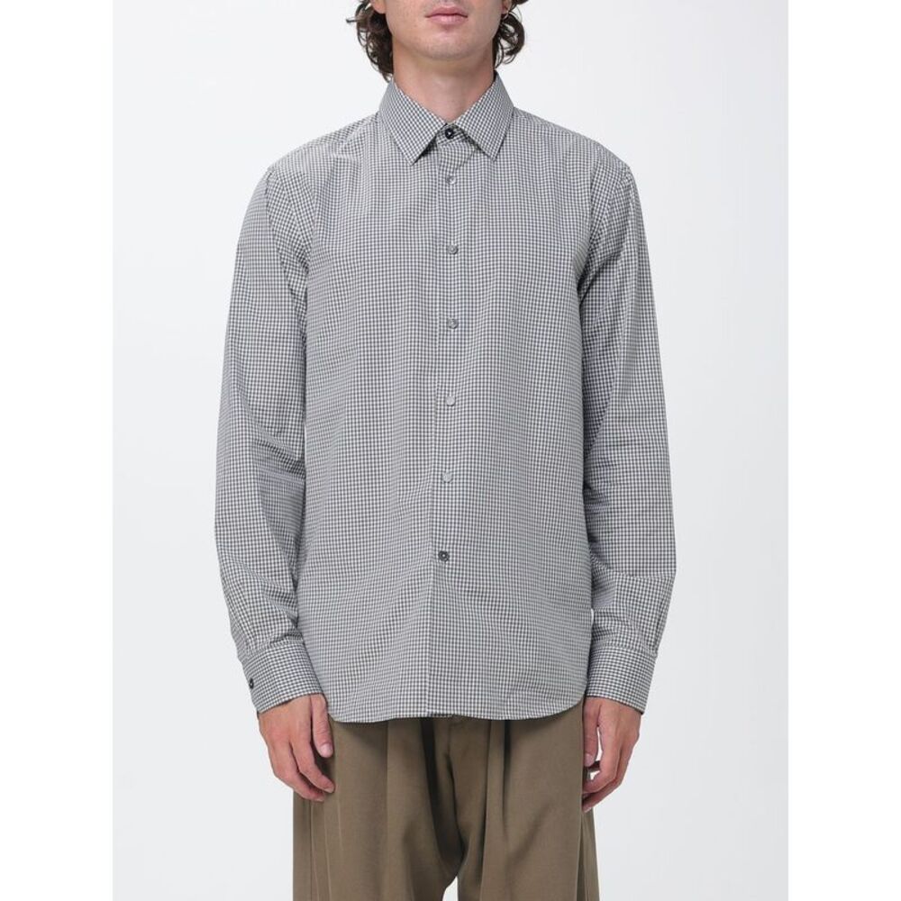 Paul Smith Men Long-Sleeve Gingham Cotton Shirt Paul Smith With French Collar